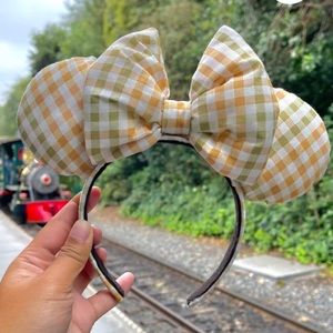 Harvest fall gingham Mickey Mouse ears & Christmas Mickey Mouse ears